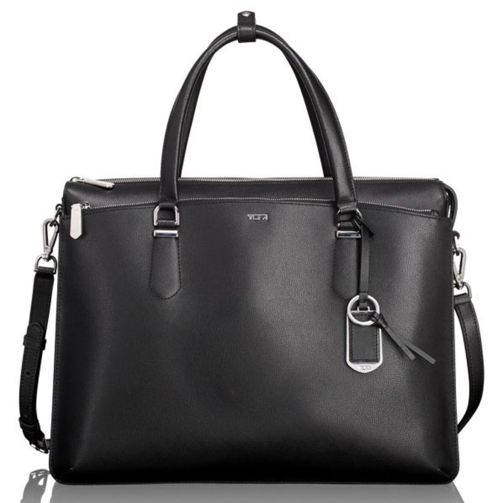 TUMI Nia Commuter Brief - Black Leather Unisex